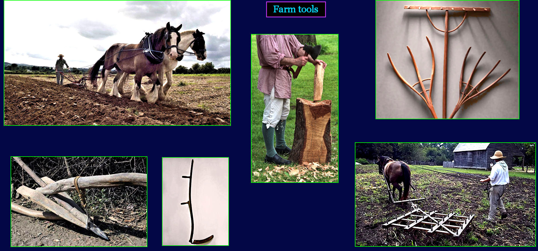 Farming tools, 1750